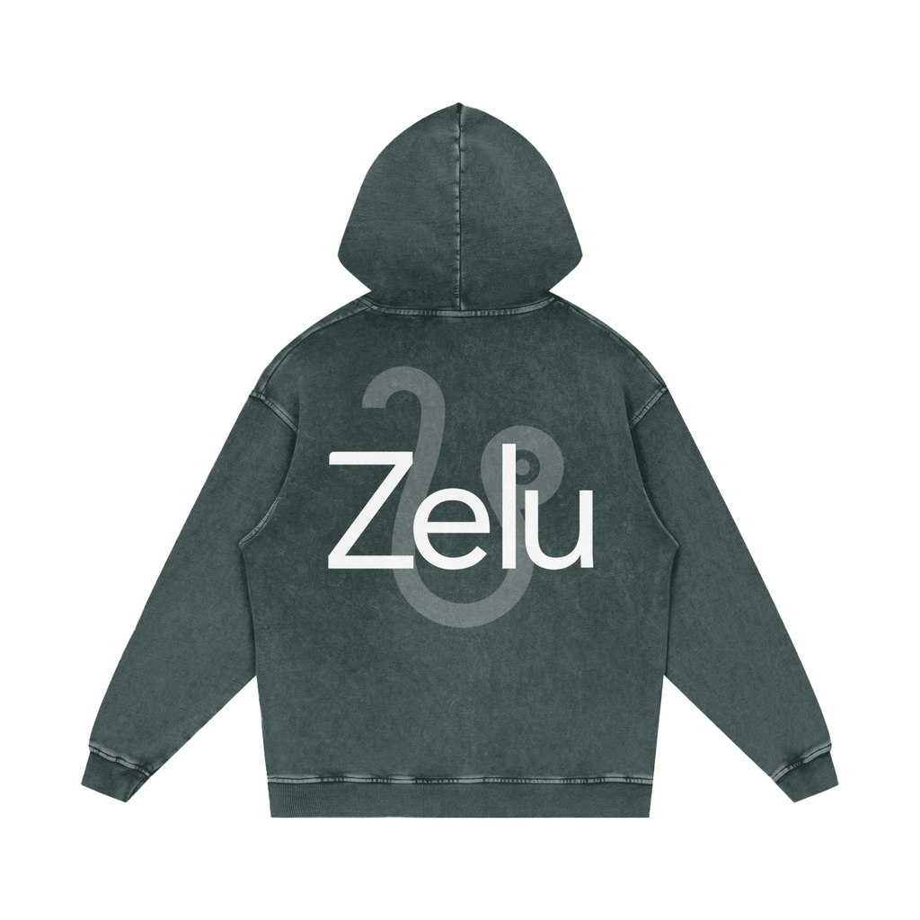 Snow Washed Loose Cotton Hoodie