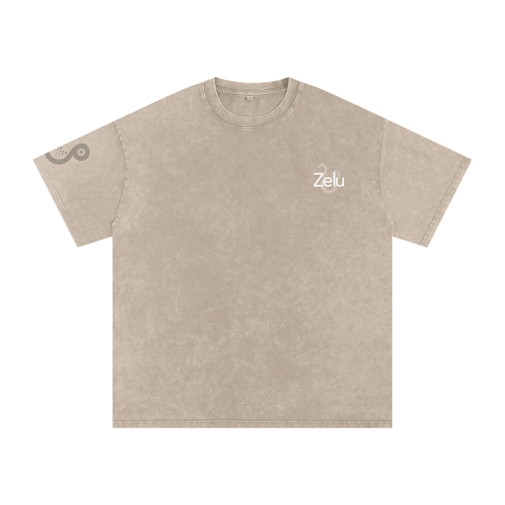 Snow Washed Oversized Cotton T-Shirt