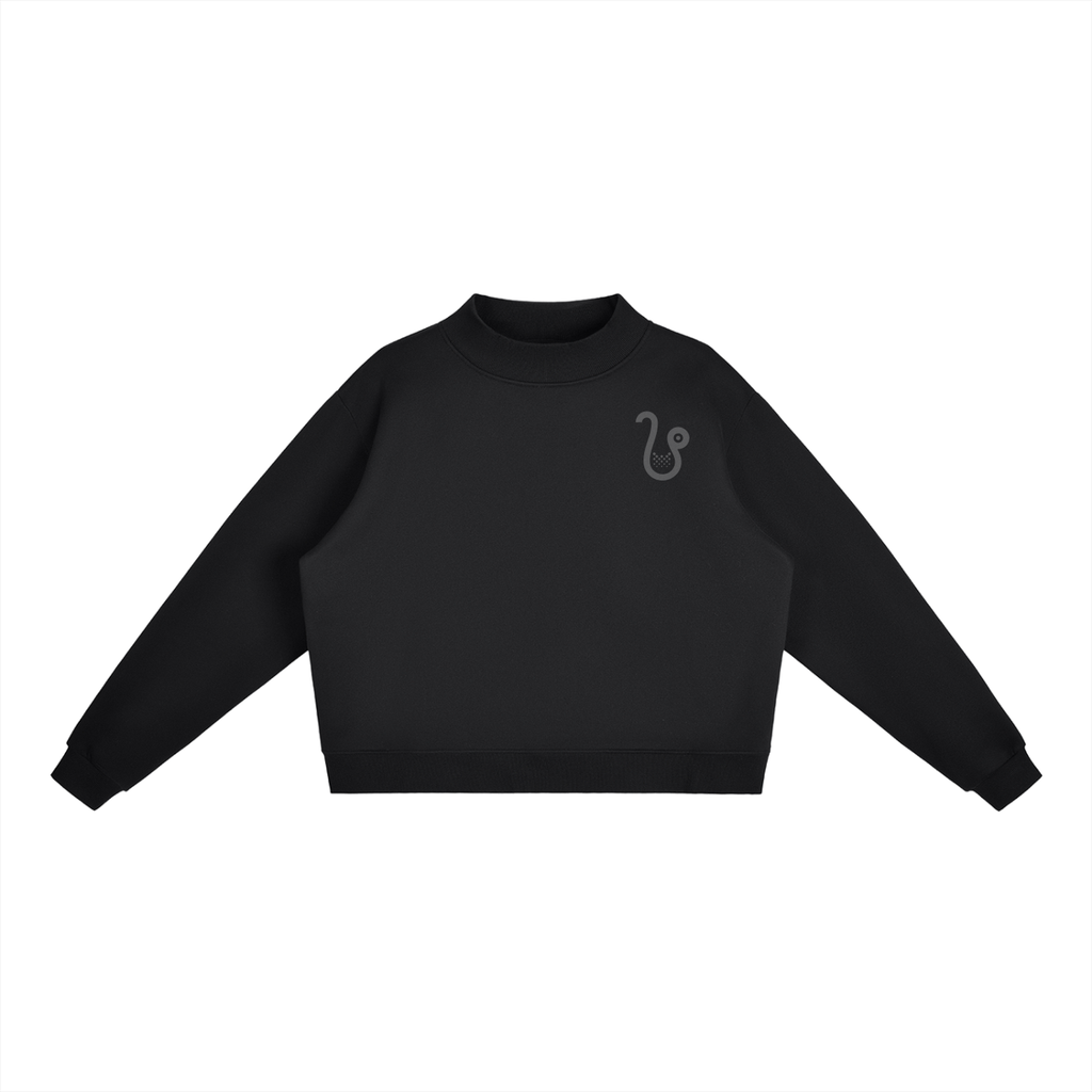 Essential Fleece Mock-Neck Crew Sweatshirt
