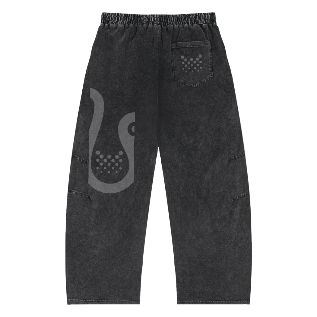 Snow Wash Drawstring Cotton Pants